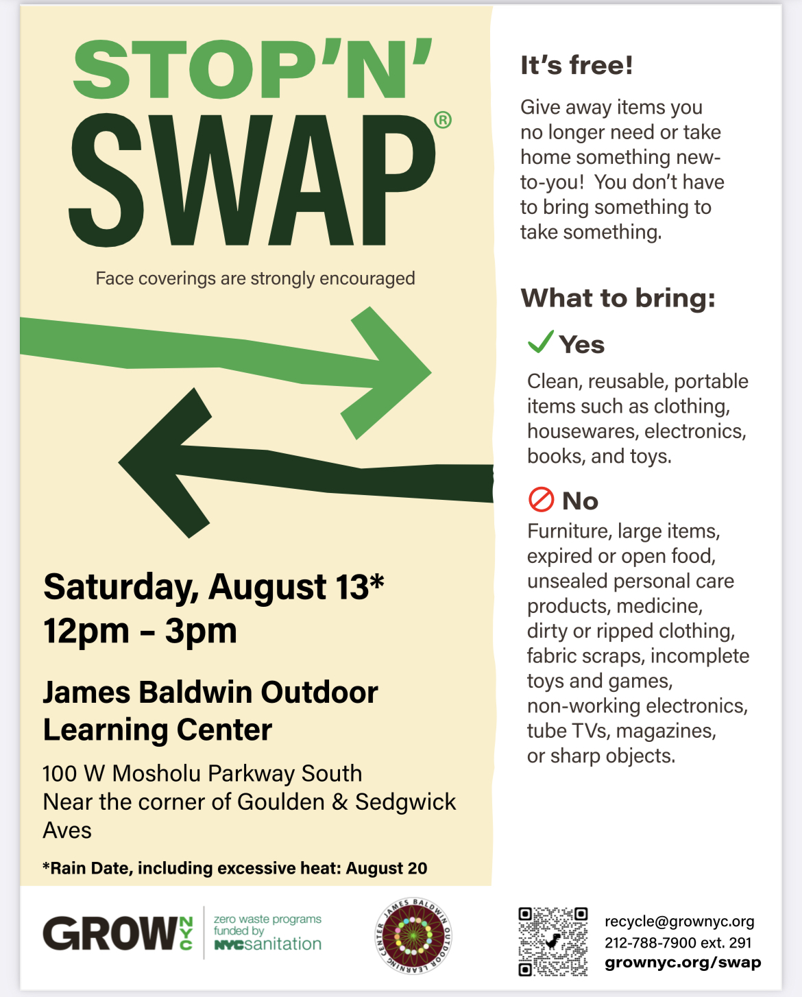 stop and swab event at the market organized by GrowNYC